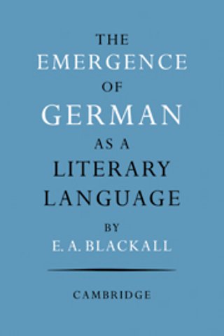The Emergence of German as a Literary Language 1700–1775