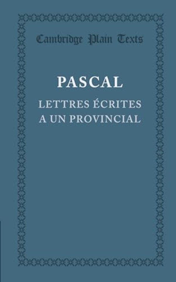 Lettres écrites a un provincial
