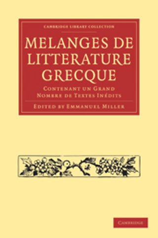 Mélanges de Littérature Grecque