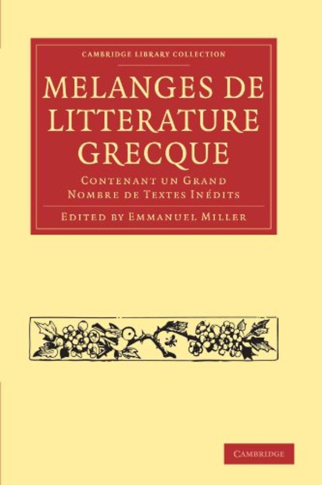 Mélanges de Littérature Grecque