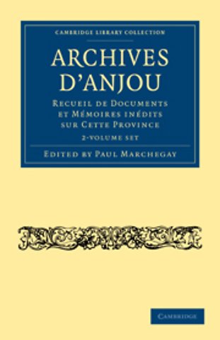 Archives d'Anjou 2 Volume Set