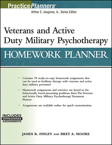 Veterans and Active Duty Military Psychotherapy Homework Planner, (with Download)