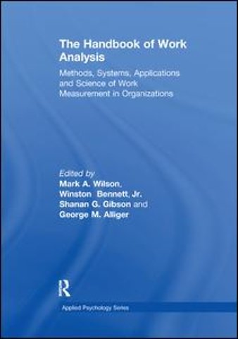 Handbook of Work Analysis