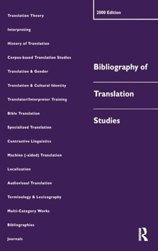 Bibliography of Translation Studies: 2000