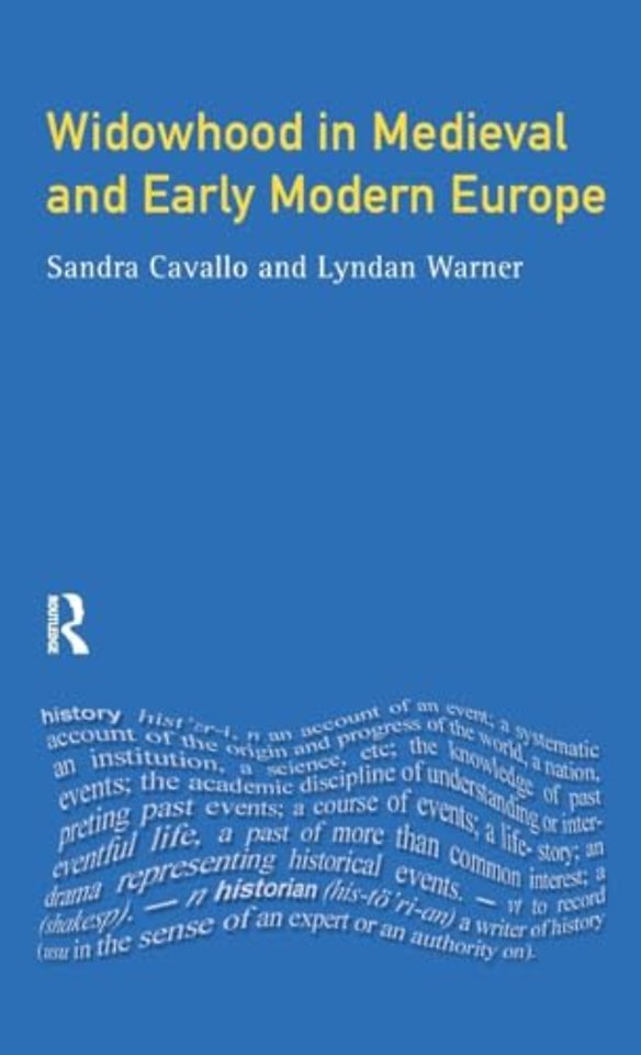 Widowhood in Medieval and Early Modern Europe