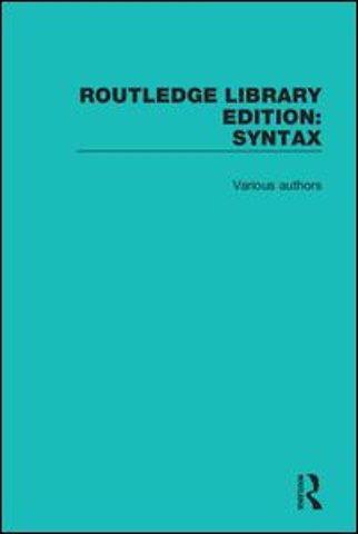 Routledge Library Editions: Syntax