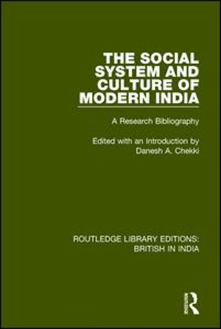 Social System and Culture of Modern India