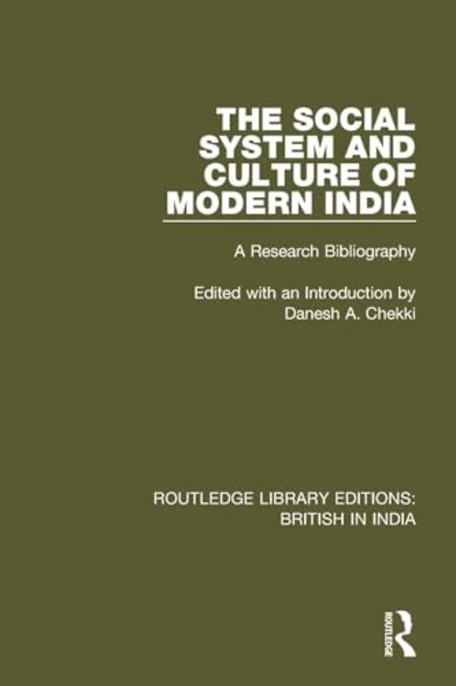 Social System and Culture of Modern India