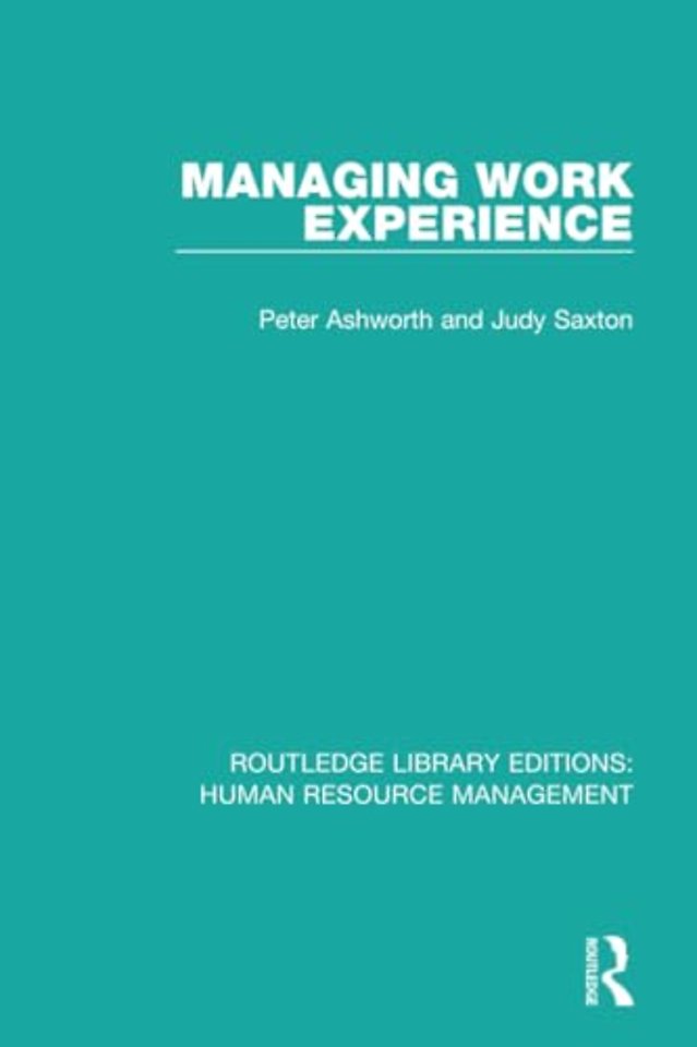 Managing Work Experience