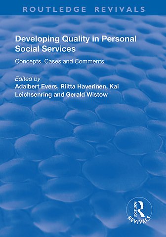 Developing Quality in Personal Social Services