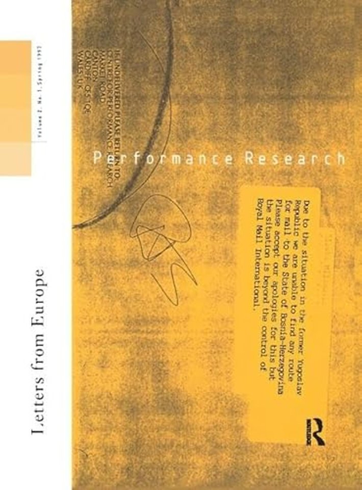 Performance Research: Letters from Europe