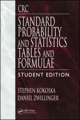 CRC Standard Probability and Statistics Tables and Formulae, Student Edition