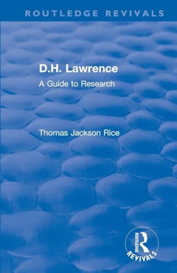 Routledge Revivals: D.H. Lawrence (1983)