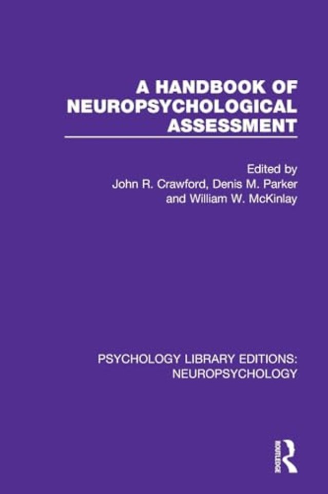 Handbook of Neuropsychological Assessment