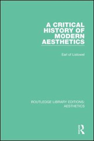 Critical History of Modern Aesthetics