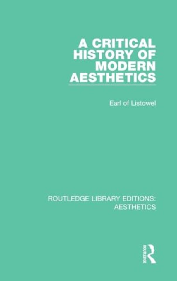 Critical History of Modern Aesthetics