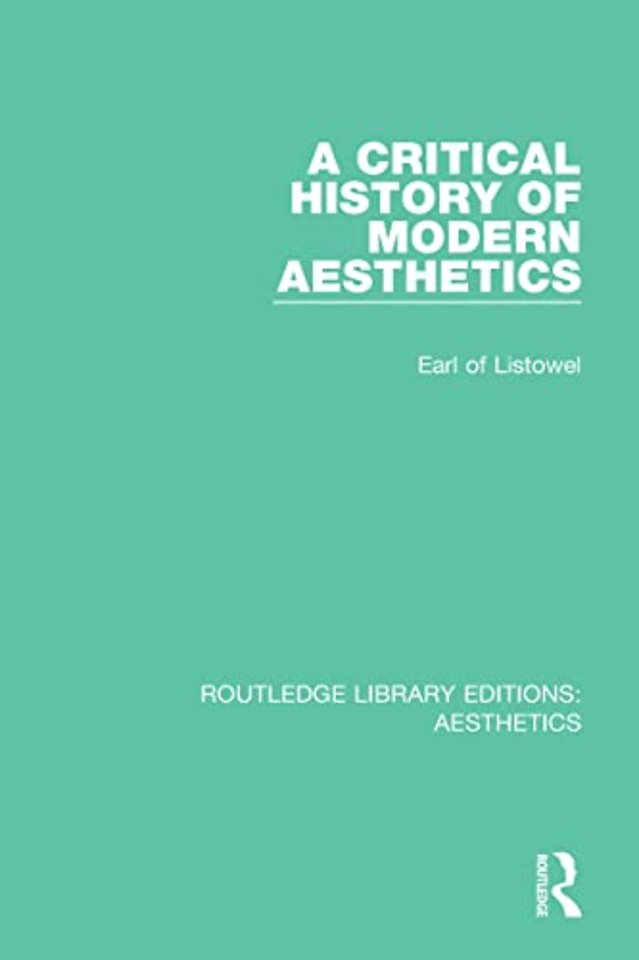 Critical History of Modern Aesthetics