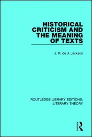 Historical Criticism and the Meaning of Texts