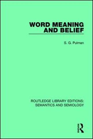 Word Meaning and Belief