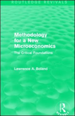 Methodology for a New Microeconomics (Routledge Revivals)