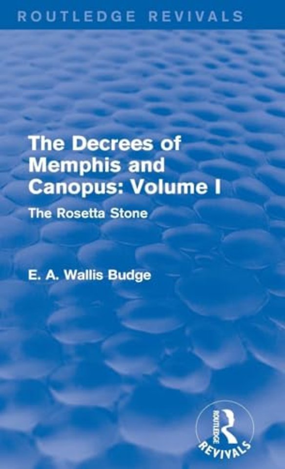 Decrees of Memphis and Canopus: Vol. I (Routledge Revivals)