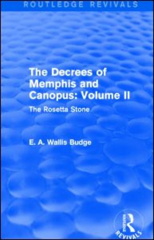 Decrees of Memphis and Canopus: Vol. II (Routledge Revivals)