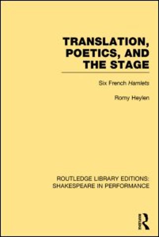 Translation, Poetics, and the Stage