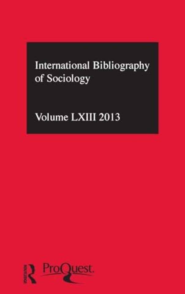 IBSS: Sociology: 2013 Vol.63