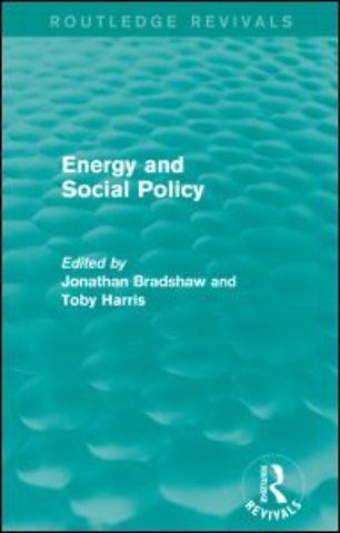 Energy and Social Policy (Routledge Revivals)