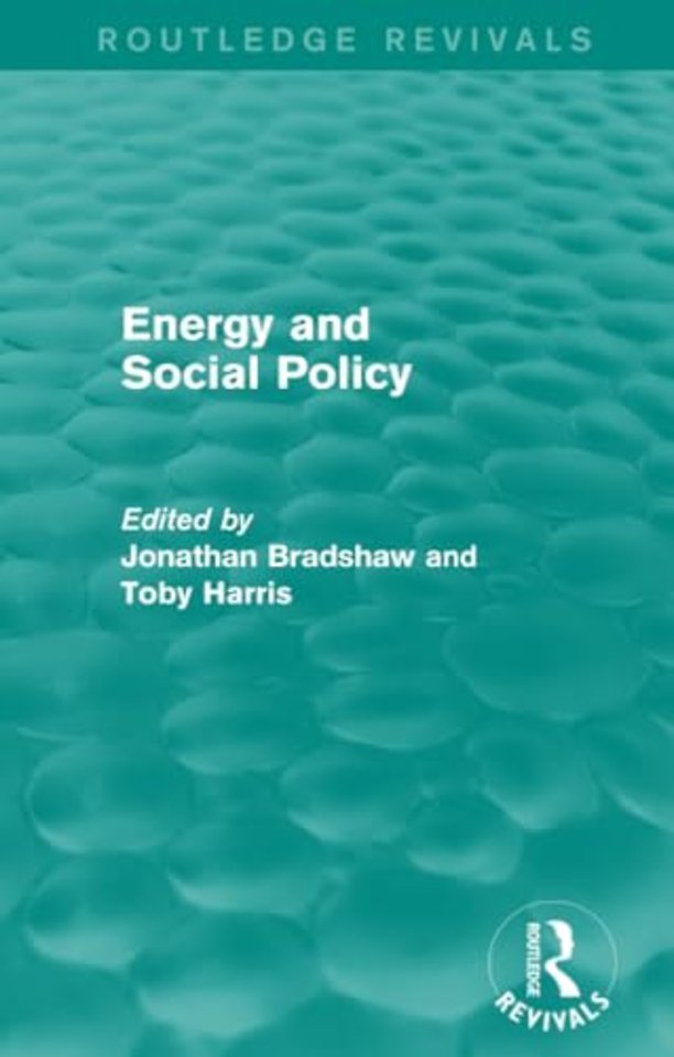 Energy and Social Policy (Routledge Revivals)