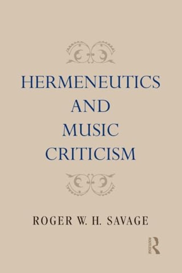 Hermeneutics and Music Criticism