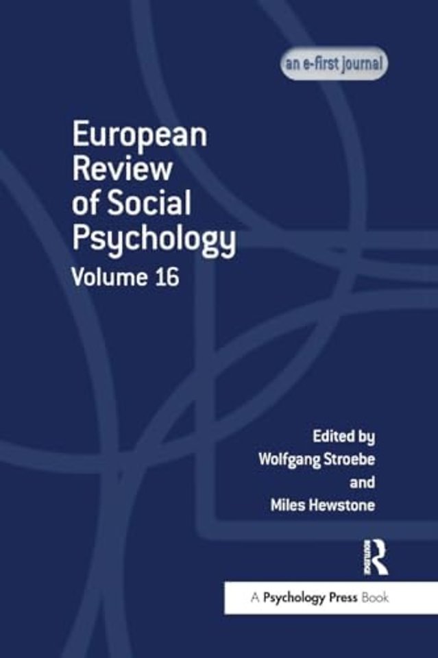 European Review of Social Psychology: Volume 16