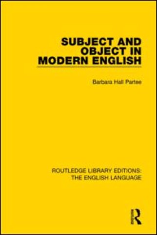 Subject and Object in Modern English