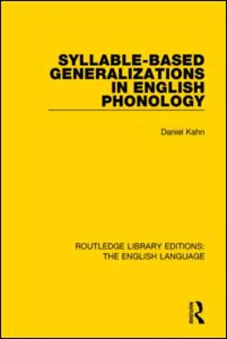 Syllable-Based Generalizations in English Phonology