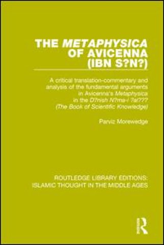 'Metaphysica' of Avicenna (ibn Sīnā)