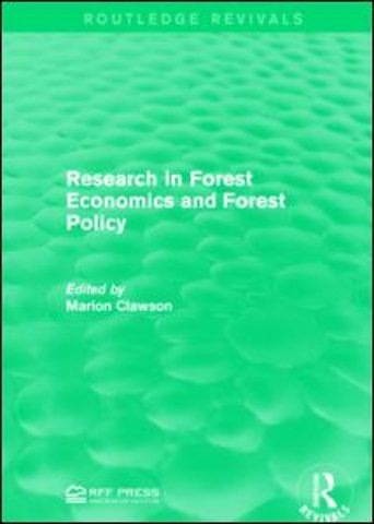 Research in Forest Economics and Forest Policy