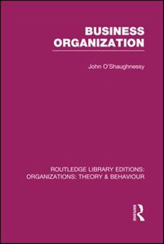 Business Organization (RLE: Organizations)