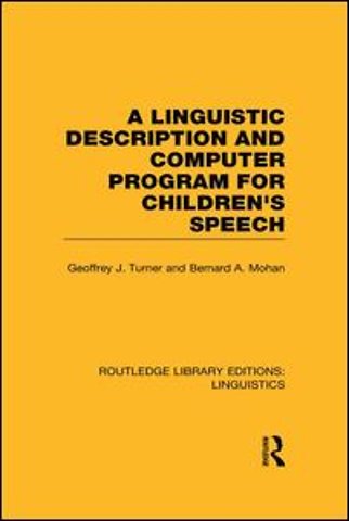 Linguistic Description and Computer Program for Children's Speech
