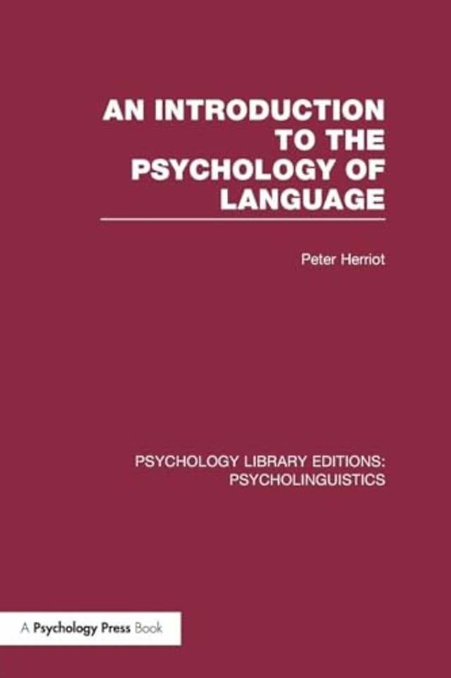 Introduction to the Psychology of Language (PLE: Psycholinguistics)