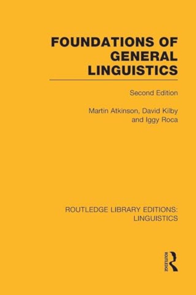 Foundations of General Linguistics (RLE Linguistics A: General Linguistics)