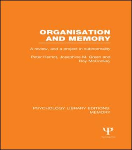 Organisation and Memory (PLE: Memory)