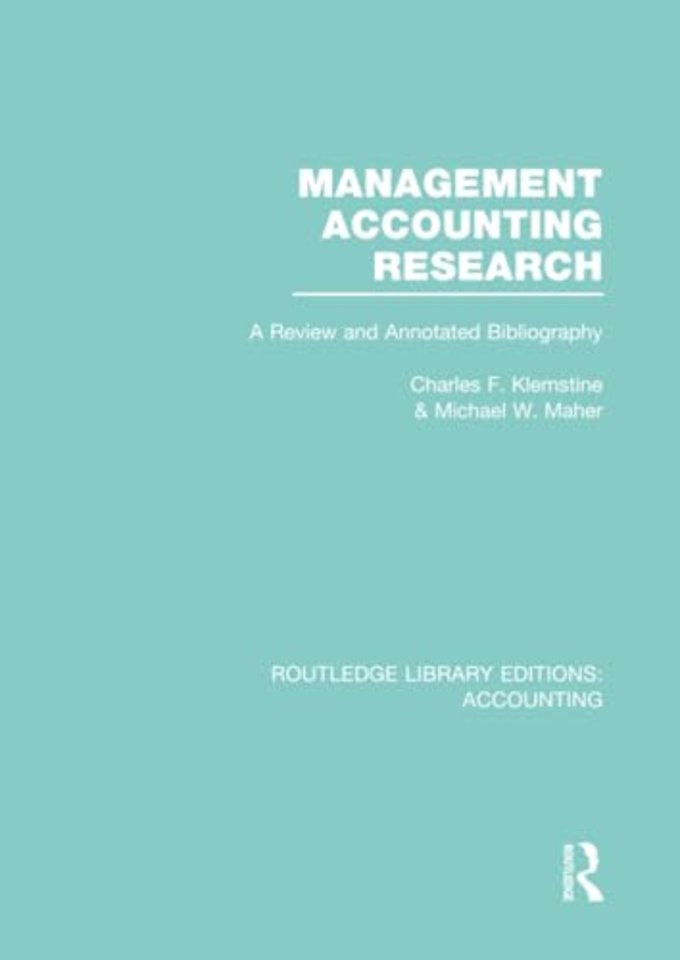 Management Accounting Research (RLE Accounting)