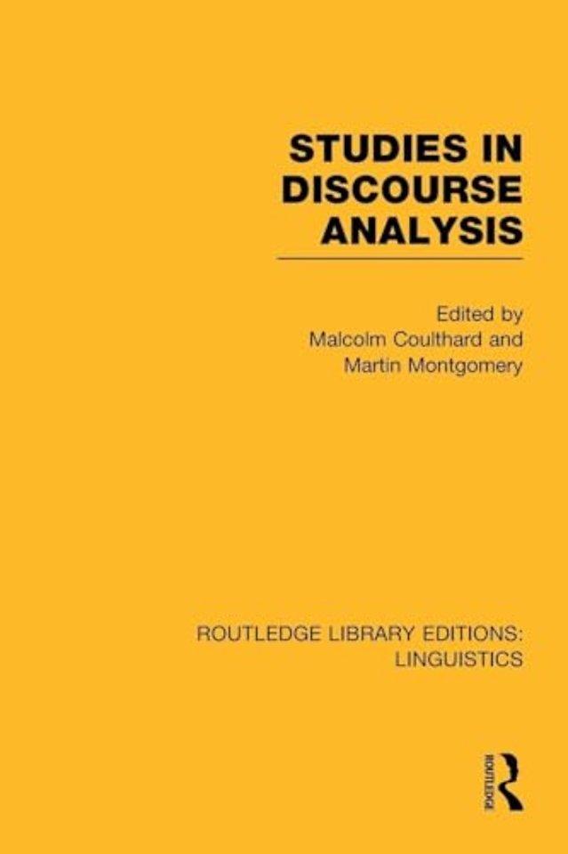 Studies in Discourse Analysis (RLE Linguistics B: Grammar)