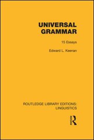 Universal Grammar (RLE Linguistics A: General Linguistics)