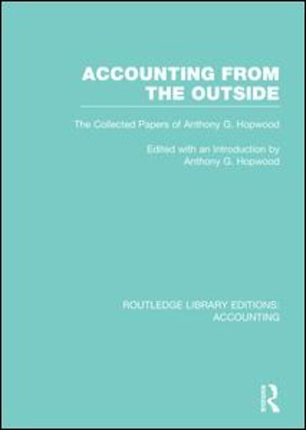 Accounting From the Outside (RLE Accounting)