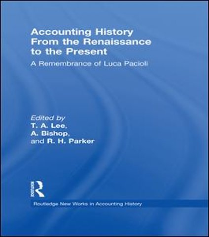 Accounting History from the Renaissance to the Present