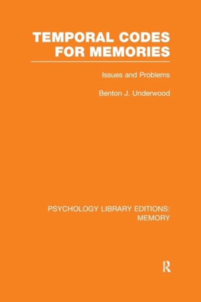 Temporal Codes for Memories (PLE: Memory)