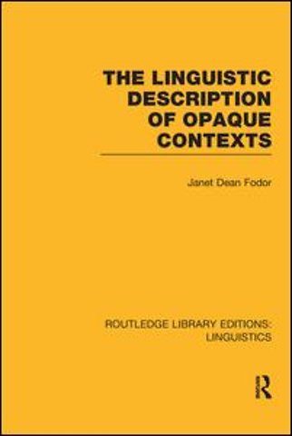 Linguistic Description of Opaque Contexts