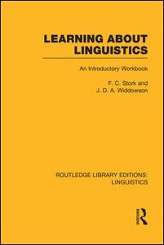 Learning about Linguistics (RLE Linguistics A: General Linguistics)