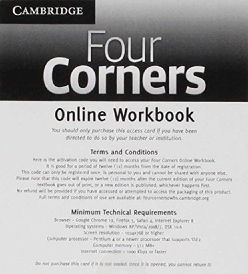 Four Corners Level 2 Online Workbook A (Standalone for Students)